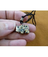 (an-ele-27) Elephant spotted Jasper simple carving PENDANT necklace gems... - $6.19