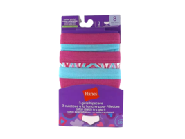 Hanes Girls 3 Pack Tagless Hipsters Panties Underwear - New - Size 8 - £6.27 GBP