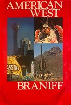 Vintage Braniff International American West Travel Poster - £11.84 GBP