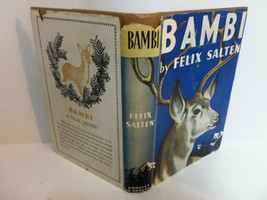 Vintage 1942 Bambi Hardcover Book By Felix Salten Grosset &amp; Dunlap w Dust Jacket - £27.21 GBP