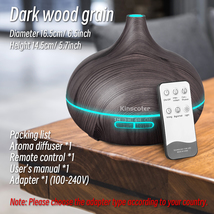 High Quality 500ML Aromatherapy Essential Oil Diffuser Wood Grain Remote Control - £27.35 GBP