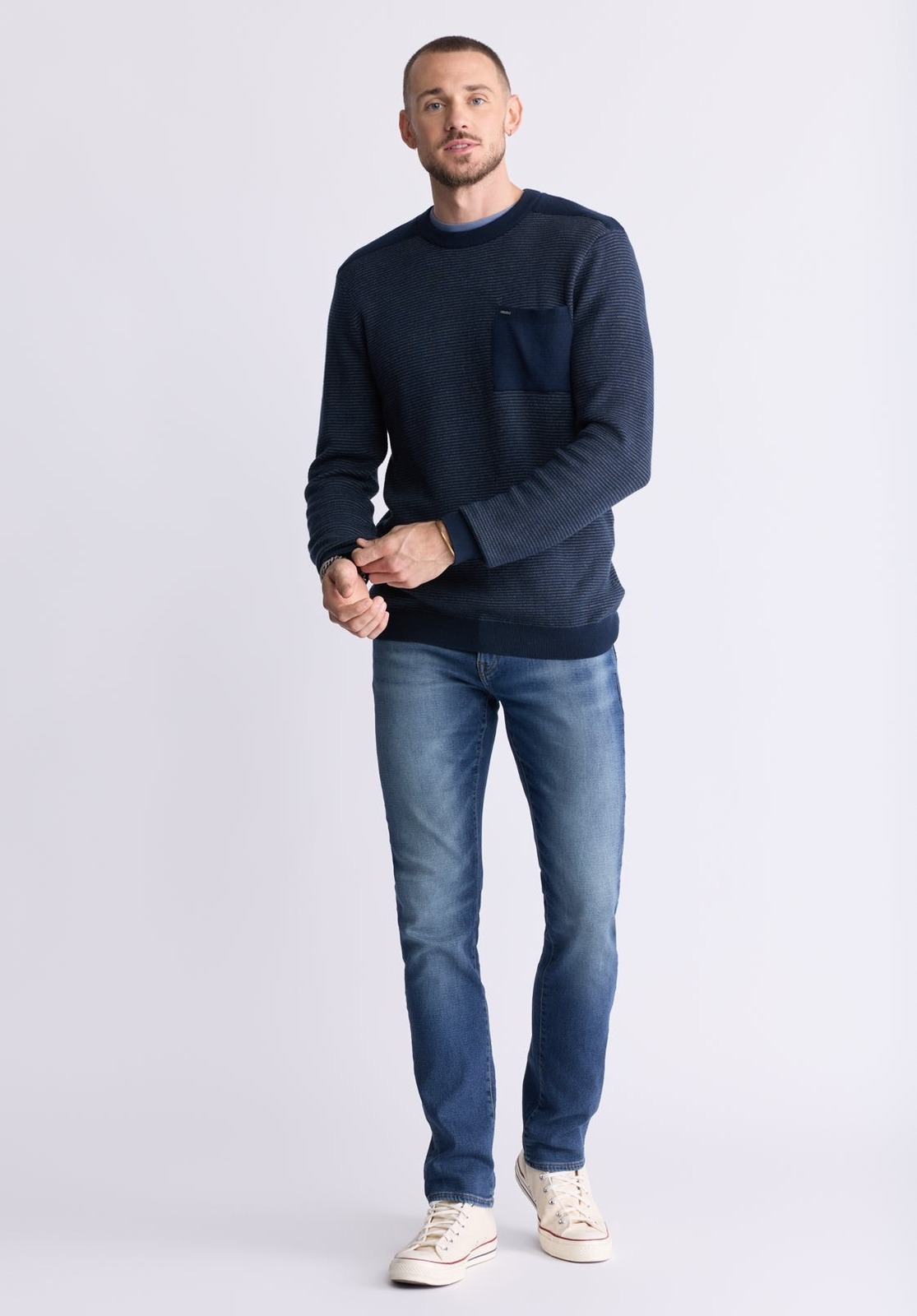 Buffalo David Men's William Knit Pullover Crewneck Sweater - Midnight Blue-2XL Item image 6