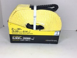 1 Smart Straps 2in x 30ft Tow Strap with Loop Ends *5000 lbs* New 15,000lb Break - £23.11 GBP