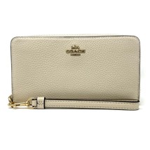 Coach Long Zip Around Wallet Chalk White Leather C4451 New With Tags - £232.37 GBP