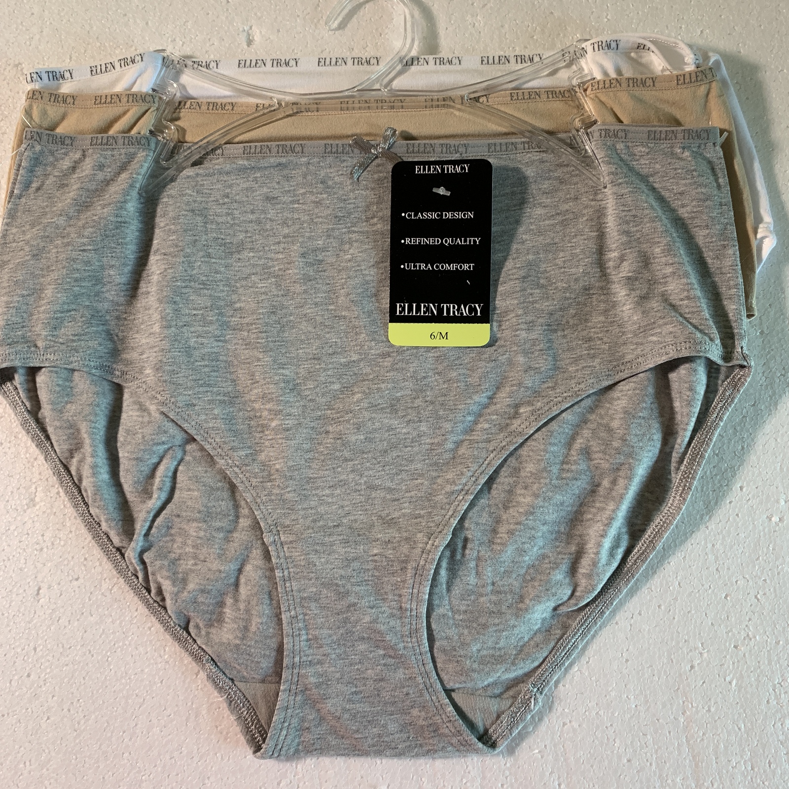 Ellen Tracy Cotton Stretch Hi-cut Panties 6/M 7/L 8/XL 9/XXL - £15.93 GBP