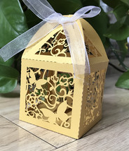 2.36*2.36*3.74&#39;&#39; Gold Wedding Favor Boxes,Butterfly Wedding Gift Boxes*100pcs - £34.45 GBP