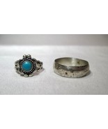 Vintage Sterling Silver Bell Trading Post Turquoise Rings - Lot of 2 - K287 - £69.55 GBP