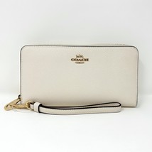 Coach Long Zip Around Wallet in Chalk White Leather C3441 New With Tags - $295.02