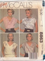 McCall&#39;s Pattern 8863 dated 1983 size SM 10/12 Misses’ Blouse 4 Versions - $3.00