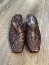 Nurture Lafayette Leather Slip On Mules Women’s Size 9.5 Brown Kitten Heel - £18.30 GBP