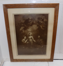 Vintage The Holy Family Print Jesus Mary Joseph Print Framed - £92.46 GBP