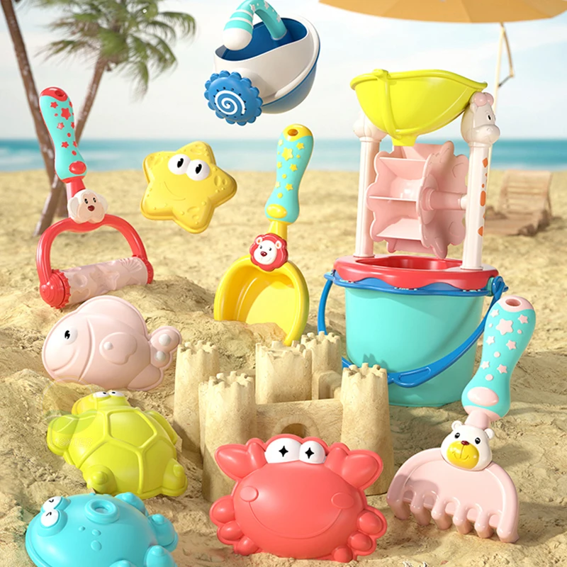Kids Beach Toys Summer Water Play Sand Bucket Shovel Silicone Sandbox Cube - $19.10+