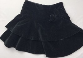 Gymboree Black Velvet Skirt Sz 4 Retired Ruffled Satin Lined Dressy - £12.72 GBP