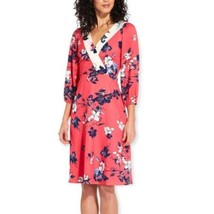 NEW Adrianna Papell Floral Print Surplice V Neck A-Line Dress Size 6 - £34.24 GBP