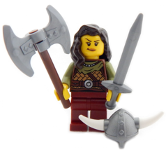 Minifigure Female Viking Warrior From Set Castle Knight Gifts Toys - £22.66 GBP