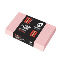 Olympic Ruled System Cards (100pk) 6x4 - Pink - $34.63