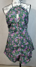 Free People Womens Lyla Halter Tunic XS Green Top Floral Keyhole MSRP $128 NWOT - £28.77 GBP