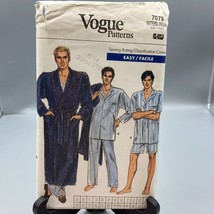 UNCUT Vintage Sewing PATTERN Vogue 7079, Easy Mens 1987 Robe Top Pants S... - $24.19