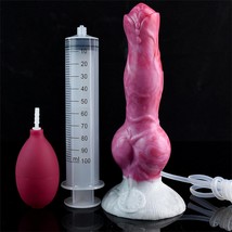 Squirting Dog Knot Dildo,Realistic Wolf Ejaculating Pink Dildos With Powerful Ha - £42.48 GBP