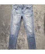 Urban Pipeline Jeans Mens 34x34 Blue Slim MaxFlex Ripped Denim Distressed - $62.90 CAD