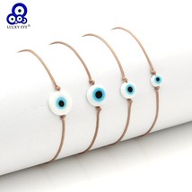 Lucky Eye Braided Blue  Bracelet Anklet DIY Rope Chain For Women Girl Jewelry Ad - £8.16 GBP