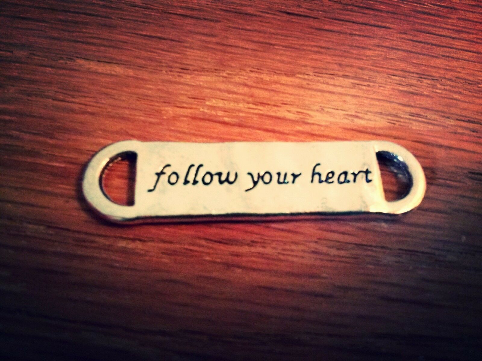 1 Quote Pendant Connector Antique Silver Tone Inspirational Word Link - $1.71