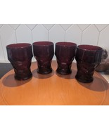 Red Honeycomb Glassware Set, Georgian Style Glasses, 10 oz. - Set of 4, ... - £15.64 GBP