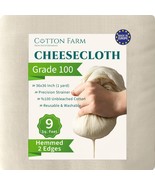 Cotton Farm Grade 100 XL Cheese Cloths - Straining &amp; More 36x36 Inch 100... - $9.85