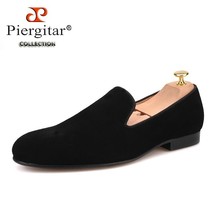 New Handmade Black Colors Men Suede Shoes British Classic Style Slip-On Smoking  - £177.03 GBP
