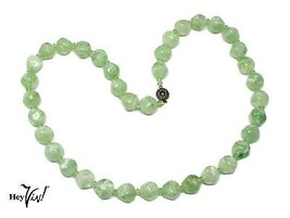 Vintage Bead Necklace - Marbleized Green Bead Single Strand - 28&quot; Long -... - £17.43 GBP