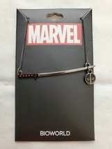 Marvel Deadpool Logo Katana Sword Necklace Bioworld Retired HTF - £9.45 GBP
