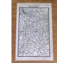 1888 Original Antique Miniature Map Of Indiana - £13.45 GBP
