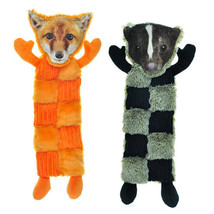 Large Dog Toy Squeaker Mats 11 Squeaks 18&quot; Long Less Mess Choose Fox or Skunk  - £13.16 GBP+