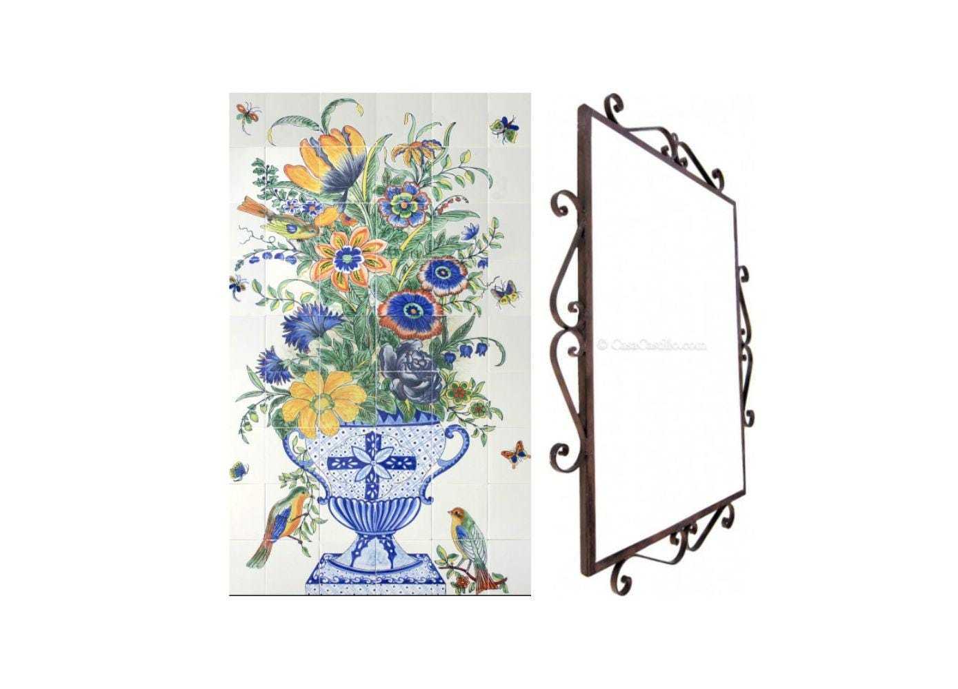 Mexican Talavera High Relief Mural - Florero1 - - $459.00