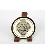 Art Of Chokin 4&quot; Collector Plate, Owl Etched In Copper, 14k Gold On Porc... - $276.82 MXN