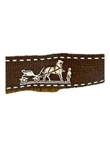Authentic Classic Brown White Hermes Packaging Ribbon 4’3” 1.5yd Gift Wrapping - £11.70 GBP