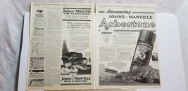 1919 Print Ads Two Johns Manville Fire Extinguisher Abestone Roofing Leslie&#39;s B5 - £5.30 GBP