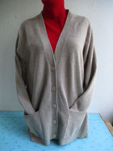 Outlander Duster Cardigan Sweater Beige Lambswool Angora Nylon Small Vintage - £22.40 GBP