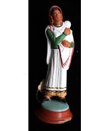 Vtg Hand Painted Indian Clay Krishnanagar Look Woman w/ Baby Figure - $366.58 MXN