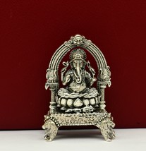 925 silver hindu idol ganesha statue, figurine,puja article home temple ... - £207.21 GBP