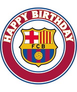 6&quot; Round Pre-Cut Barcelona Birthday Edible Image Cake Topper By Party Po... - $21.06 CAD