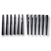Black Barber Hairdresser Comb - 12 Pack 1/4” Styling Plastic Tool Weave Cornrows - £8.60 GBP