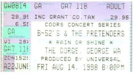 Vintage B-52&#39;s Pretenders Ticket Stub August 14 1998 The Gorge George Washington - £30.83 GBP