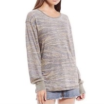 We the Free People Women&#39;s S Long Sleeve Faded Burnout Tiger Camo Shirt Top - $19.35