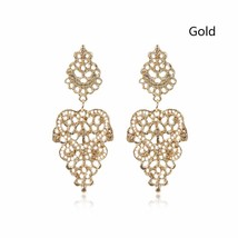 Retro Fashion Women Jewelry Leaf Shape Hollow Out Flower Gold Silver Dan... - £6.73 GBP