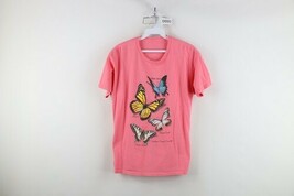 Vintage Y2K Streetwear Womens Small Faded Nature Butterfly Short Sleeve ... - $22.23