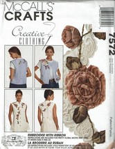 McCalls Sewing Pattern 7572 Vest Embroidery Ribbon Size S-XL - £7.04 GBP