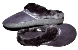 Isotoner Women&#39;s Black Faux Suede Faux Fur Memory Foam Washable Slippers... - £11.79 GBP