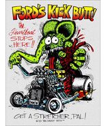 Fords Kick Butt! The Heartbeat stops here! Rat Fink Metal Sign - $39.95