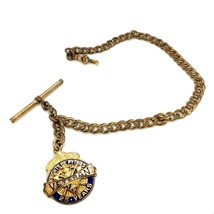 Antique Gold Filled Signed Knights Of Pythias Veterans Fob Pocket Watch Chain - £98.92 GBP